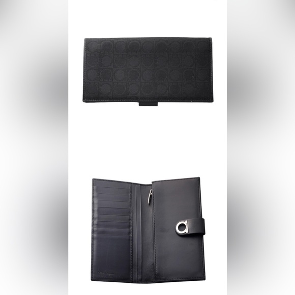 Salvatore Ferragamo Black Leather Long Wallet | Gancini | Authentic | RA COA - Picture 12 of 13
